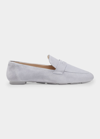 Stuart Weitzman Jet Suede Penny Loafers In Denim