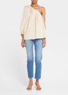 Nackiyé Antiparos Floral-print One-shoulder Top In Sand