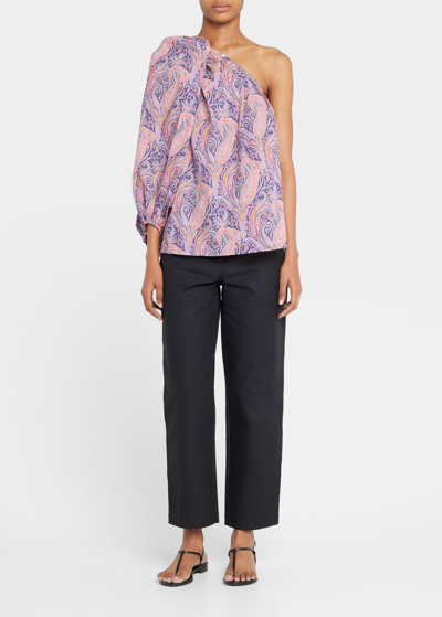 Nackiyé Antiparos Floral-print One-shoulder Top In Felix Isabelle