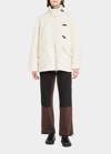 Ganni Wool Drop Shoulder Jacket In Egret