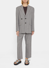 Mm6 Maison Margiela Pinstripe Double-breasted Jacket In Grey