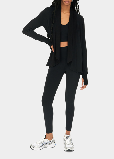 Splits59 Celine Fleece Cardigan In Black