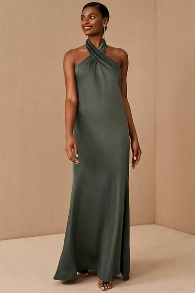 Bhldn Ruby Satin Charmeuse Dress In Green | ModeSens