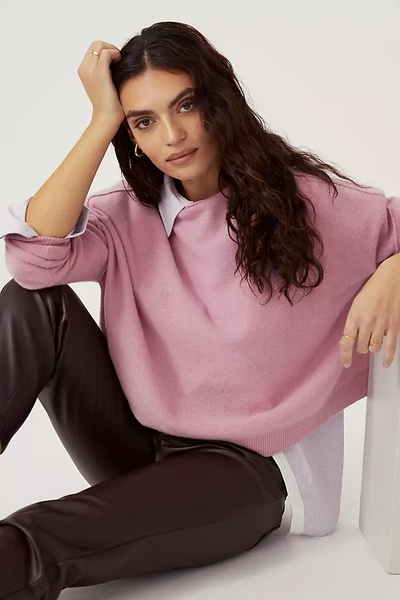 Pilcro The Alani Cashmere Mock Neck Sweater In Pink