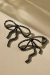 By Anthropologie Crystal Bow Earrings In Black