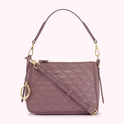 Lulu Guinness Aster Small Quilted Lip Leather Callie Crossbody Bag In Purple