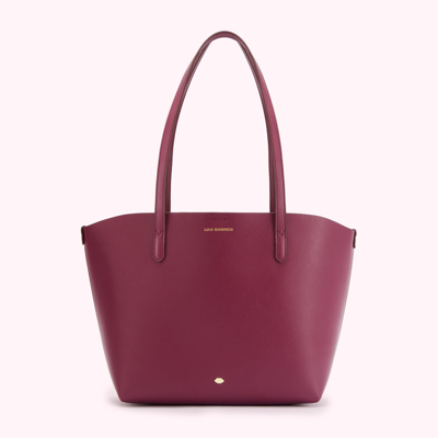 Lulu Guinness Peony Leather Small Ivy Tote Bag In Purple