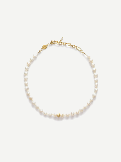 Anni Lu Gold-plated Stellar Pearly Anklet In White
