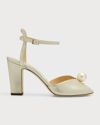 Jimmy Choo Women's Sacaria 85 High Block Heel Sandals In Champagne White