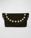 BTB LOS ANGELES SERA FRINGE CRYSTAL CLUTCH BAG