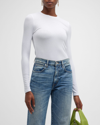 Atm Anthony Thomas Melillo Ribbed Stretch-tencel Modal Jersey T-shirt In White