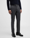 Zegna Wool-mohair Tailored Trousers In Dark Grey Solid