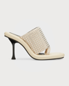 Jw Anderson Bumper-tube Crystal-embellished 90mm Mules In Natural