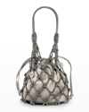 JUDITH LEIBER SPARKLE CRYSTAL NET TOP-HANDLE BAG