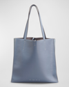 Proenza Schouler White Label Twin Double Compartment Leather Tote Bag In Dove Gray/silver