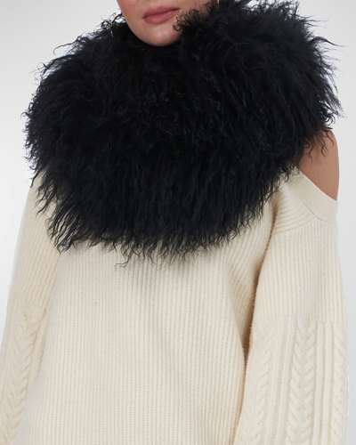 Gorski Mongolia Lamb Infinity Scarf In Black