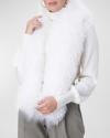 Gorski Mongolia Lamb Infinity Scarf In Bleached White