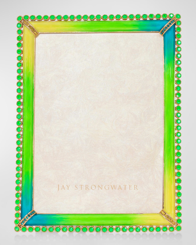 Jay Strongwater Lucas Stone Edge 5 X 7 Frame In Electric Green