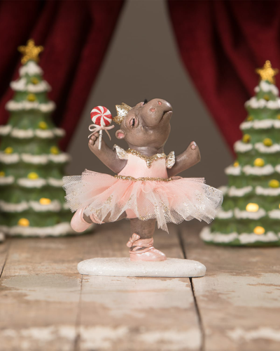 Bethany Lowe Sugar Plum Hippo Christmas Figurine
