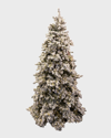 Barcana Snowy Royal Majestic Pine Pre-lit Christmas Tree W/ Cluster Warm White Led Lights, 7.5'