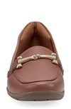 Easy Spirit Amelia Croc Embossed Loafer In Luggage Tumbled