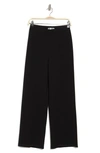 Patrizia Luca Slit Front Wide Leg Pants In Black