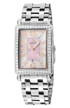 GEVRIL AVE OF AMERICA'S MINI DIAMOND BRACELET WATCH, 25MM X 32MM