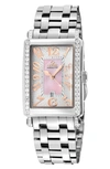 GEVRIL AVE OF AMERICA'S MINI DIAMOND BRACELET WATCH, 25MM X 32MM