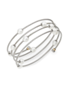 Alor Women's Classique 18k Yellow Gold 1.6mm White Round Freshwater Pearl & Stainless Steel Bracelet