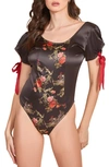 HAUTY PRINTED SATIN TEDDY