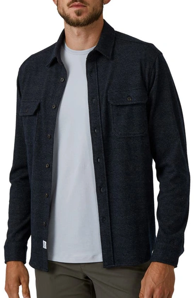 7 Diamonds Generations Stretch Twill Button-up Shirt In Midnight