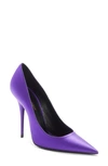 Saint Laurent Satin Pumps With Covered Stiletto Heel 10cm In Lady Violet