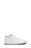Jordan Kids' Nike Air  1 Low Sneaker In White/ Black/ Red
