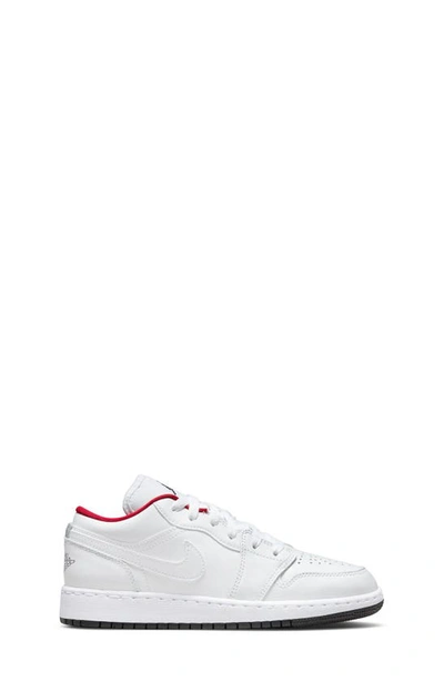 Jordan Kids' Nike Air  1 Low Sneaker In White/ Black/ Red