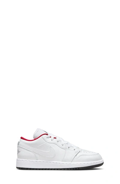 Jordan Nike Air  1 Low Sneaker In White/ Black/ Red