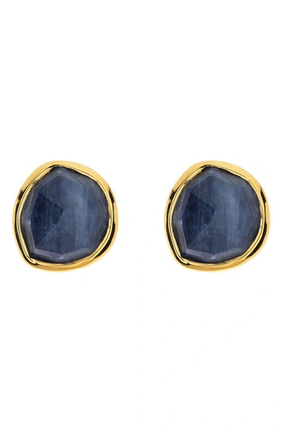Monica Vinader Siren 18k Gold Vermeil Kyanite Stud Earrings In 18ct Gold On Sterling Silver