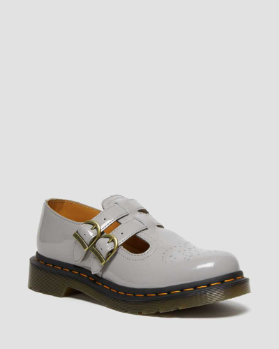 Dr. Martens Women's 8065 Patent Leather Mary Jane Shoes In Grey