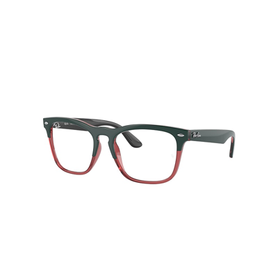 Ray Ban Steve Optics Eyeglasses Dark Green On Transparent Light Red Frame Demo Lens Lenses Polarized 51-18 In Dark Green On Translucent Light Red
