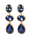 Deepa Gurnani Hadlee Crystal Drop Earrings In Blue-med