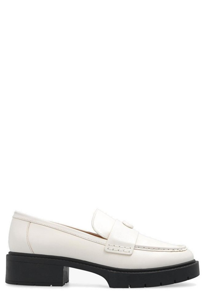Coach Leah Leather Lug-sole Loafers In Chalk