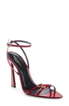 Saint Laurent Nuit 110 High-heeled Sandals In Tibet Red