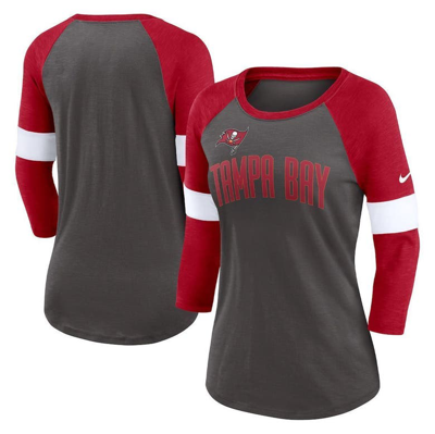 Nike Pride Women's 3/4-sleeve T-shirt In Pewter,red