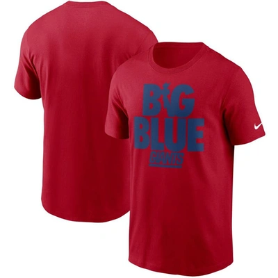 NIKE NIKE RED NEW YORK GIANTS HOMETOWN COLLECTION BIG BLUE T-SHIRT