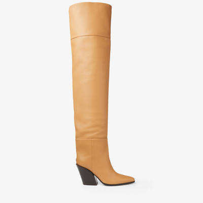 Jimmy Choo Maceo Over The Knee 85 In Caramel