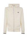 FRED PERRY FRED PERRY MEN'S WHITE OTHER MATERIALS SWEATSHIRT,J7536BIANCO XL