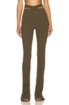 ANDREÄDAMO RIBBED KNIT FLARE PANT WITH CUT OUT
