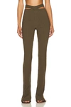 Andreädamo Ribbed Knit Flare Pant With Cut Out In Amazonia