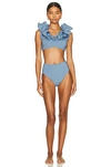 Maygel Coronel Lucila High-rise Two-piece Swimsuit In Steel Blue