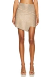 Andreädamo Crystal-embellished Asymmetric Wrap Skirt In Nude