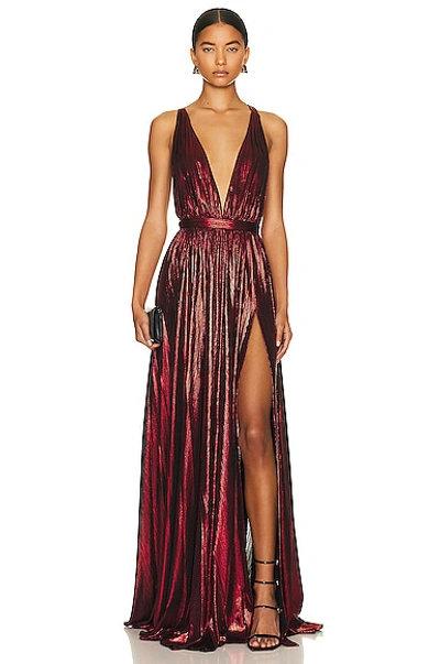 Retroféte Tova Satin Dress In Red